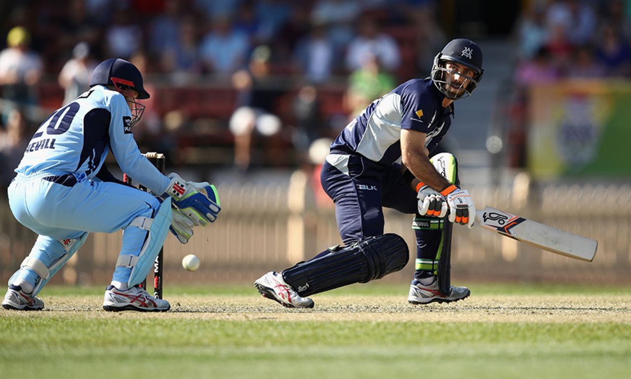Glenn Maxwell pulls out a reverse flick during his rapid fifty,  New South Wales v Victoria, Matador Cup 2016-17, Sydney, October 16, 2016