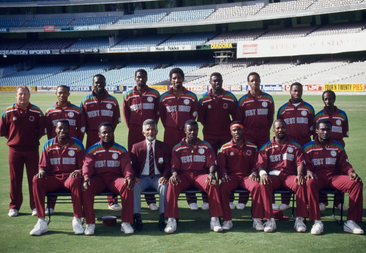The 1992 World Cup West Indies squad to play Pakistan, Melbourne, February 23, 1992