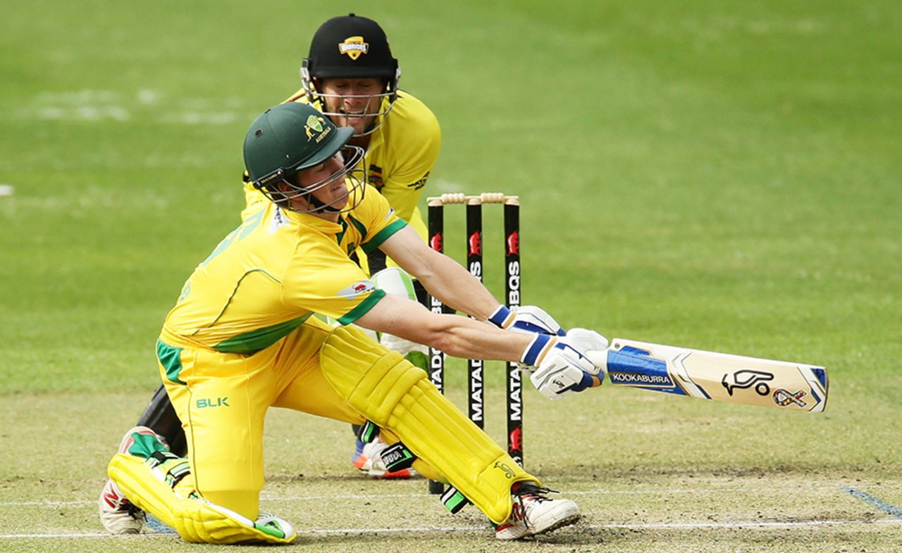 Sam Harper plays a sweep shot, Cricket Australia XI v Western Australia, Matador Cup 2016-17, Sydney, October 17, 2016
