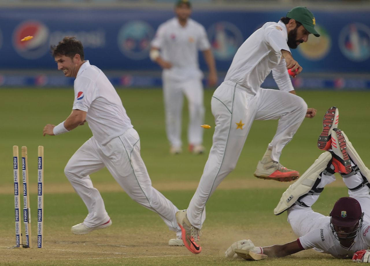 Misbah-ul-Haq ran Miguel Cummins out, Pakistan v West Indies, 1st Test, Dubai, 5th day, October 17, 2016