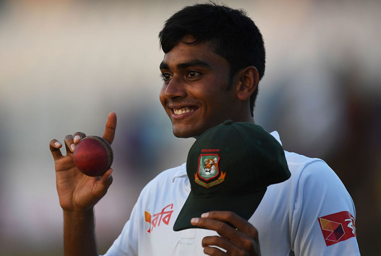 Mehedi Hasan soaks in his five-wicket haul, Bangladesh v England, 1st Test, Chittagong, 1st day, October 20, 2016