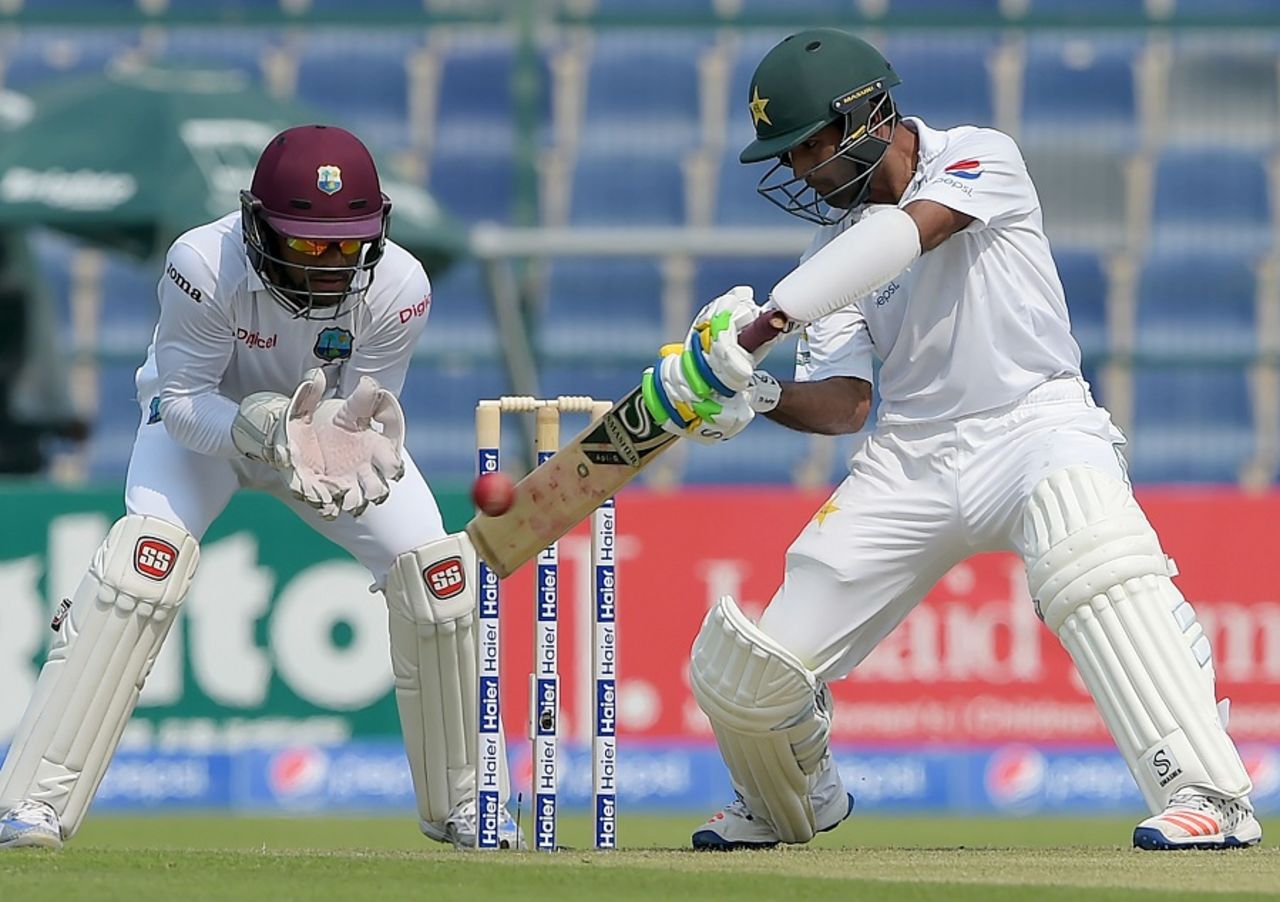 Asad Shafiq shapes up to play a cut shot, Pakistan v West Indies, 2nd Test, Abu Dhabi, 1st day, October 21, 2016