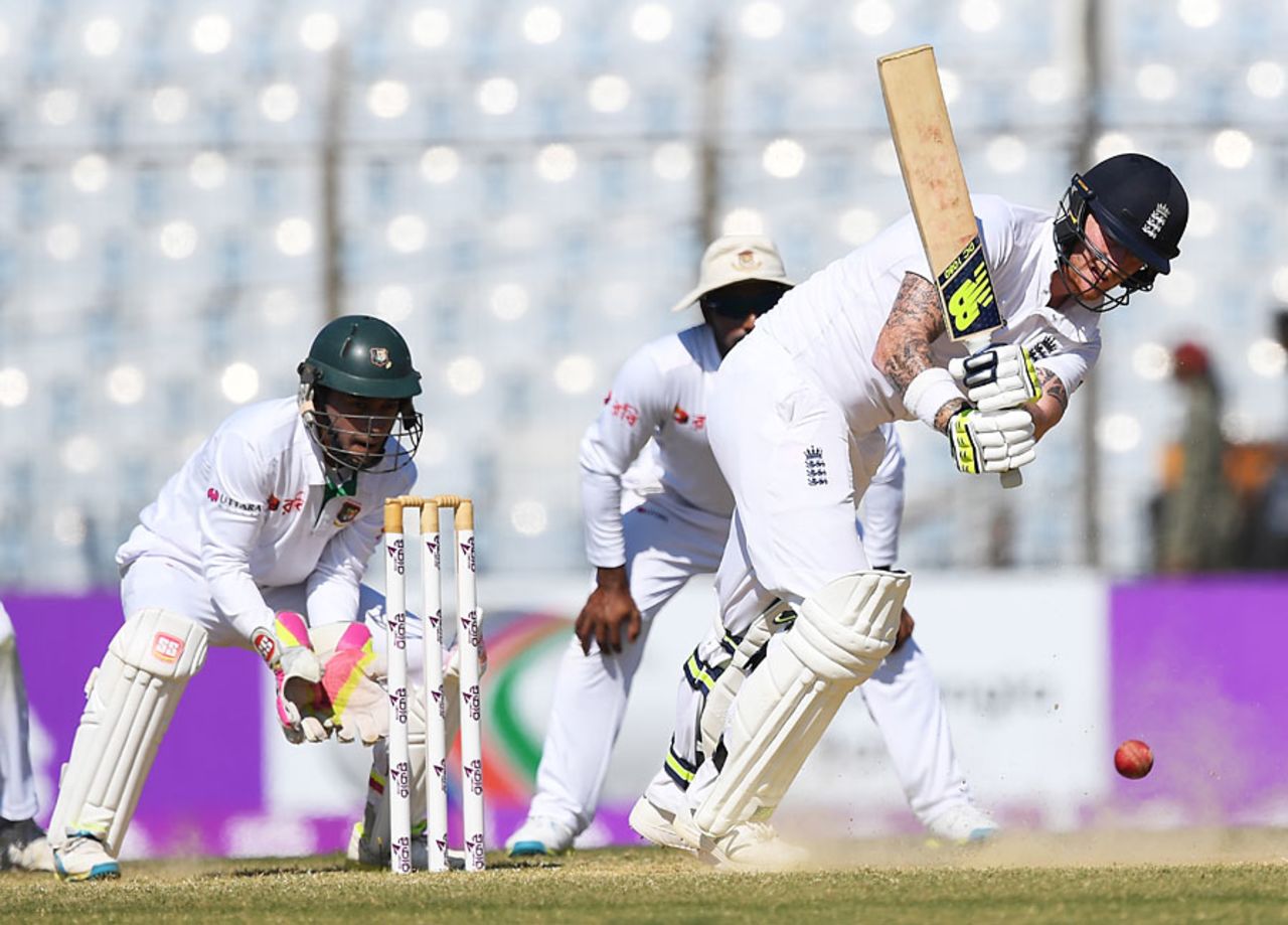 Ben Stokes followed his wickets with a vital innings, Bangladesh v England, 1st Test, Chittagong, 3rd day, October 22, 2016
