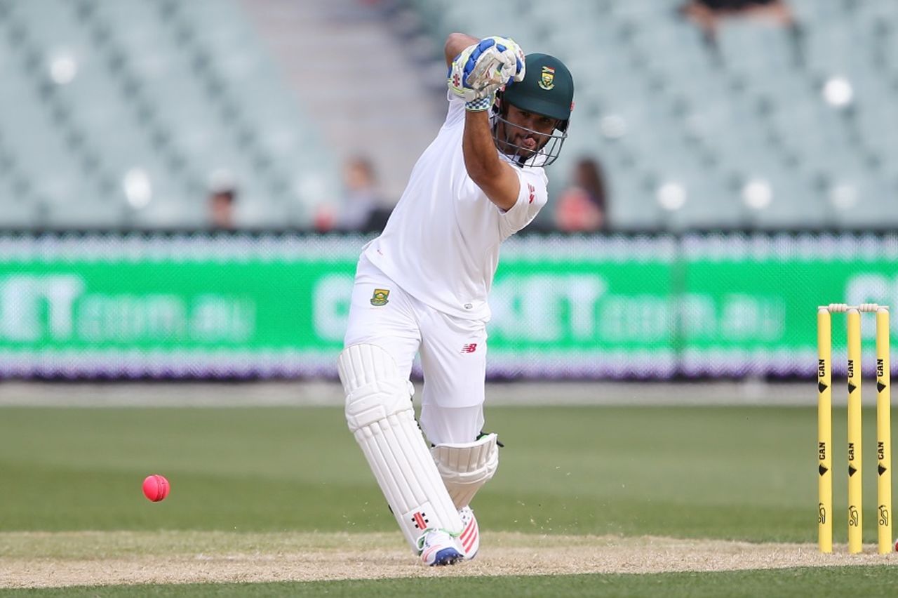 JP Duminy drives down the ground, Cricket Australia XI v South Africa, Adelaide, 1st day, October 22, 2016