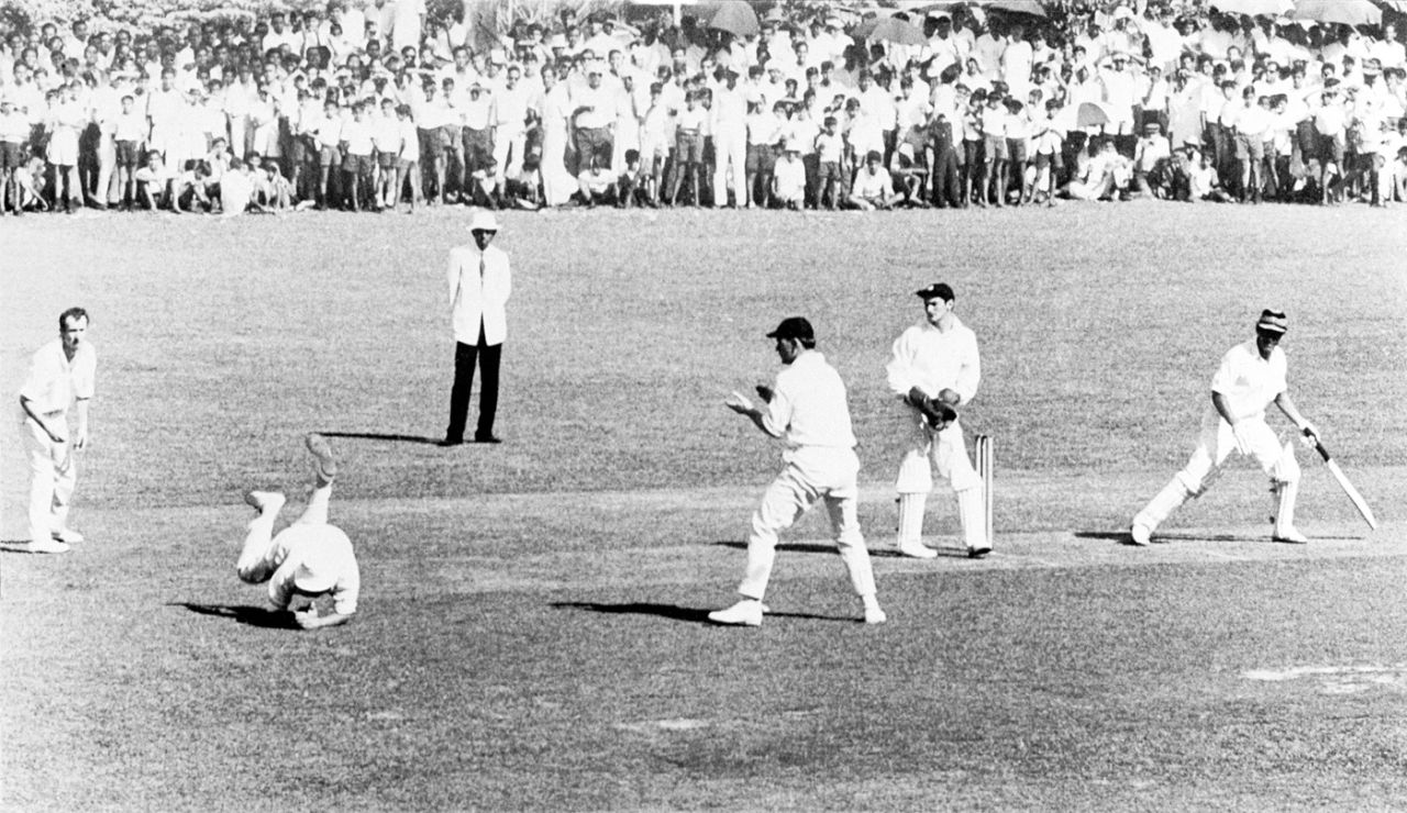 Colin Cowdrey takes a catch at slip to dismiss Central Province batsman T Morrell, Central Province v MCC, Kandy, January 28, 1969