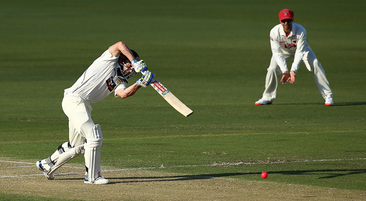 Shaun Marsh leans into a drive during his innings of 73, Western Australia v South Australia, Sheffield Shield 2015-16, 1st day, Perth, October 25, 2016