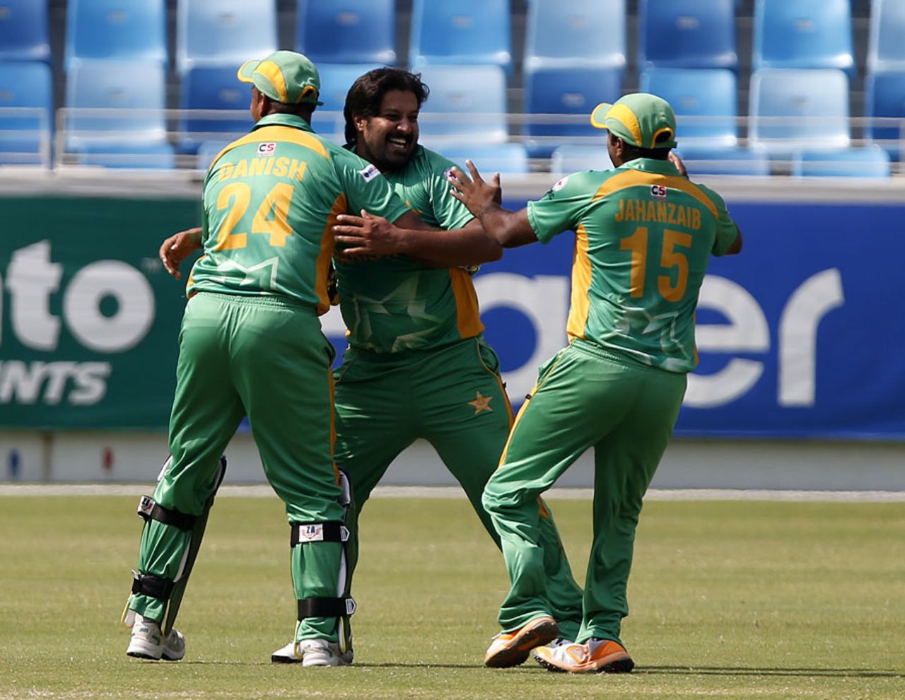 Abdullah Ejaz celebrates the wicket of Liam Thomas, England Physical Disability v Pakistan Physical Disability, Invitational Tournament, Dubai, October 24, 2016
