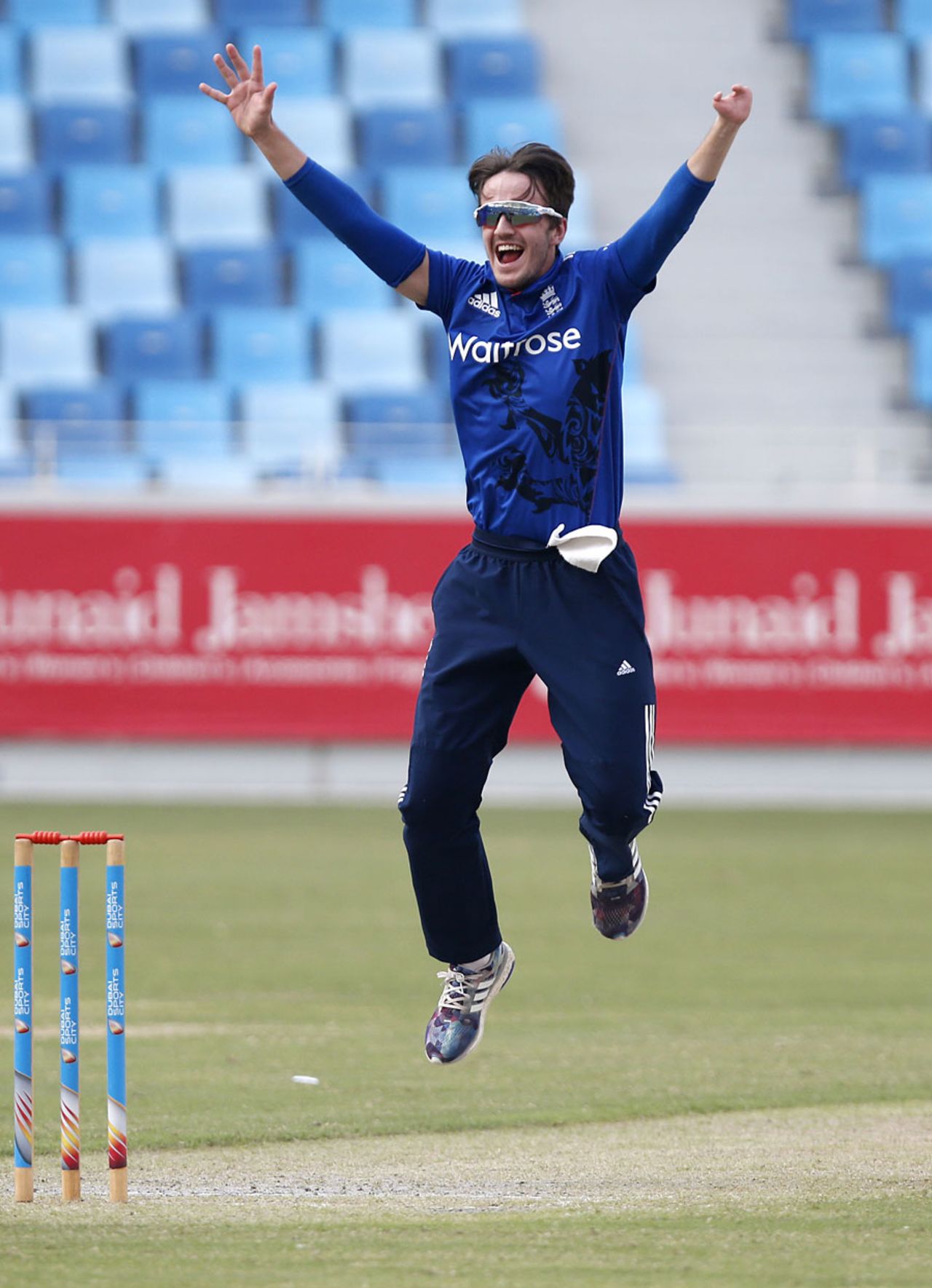 Daniel Reynaldo celebrates the wicket of Pakistan's Nihar Alam, England Physical Disability v Pakistan Physical Disability, Invitational Tournament, Dubai, October 24, 2016