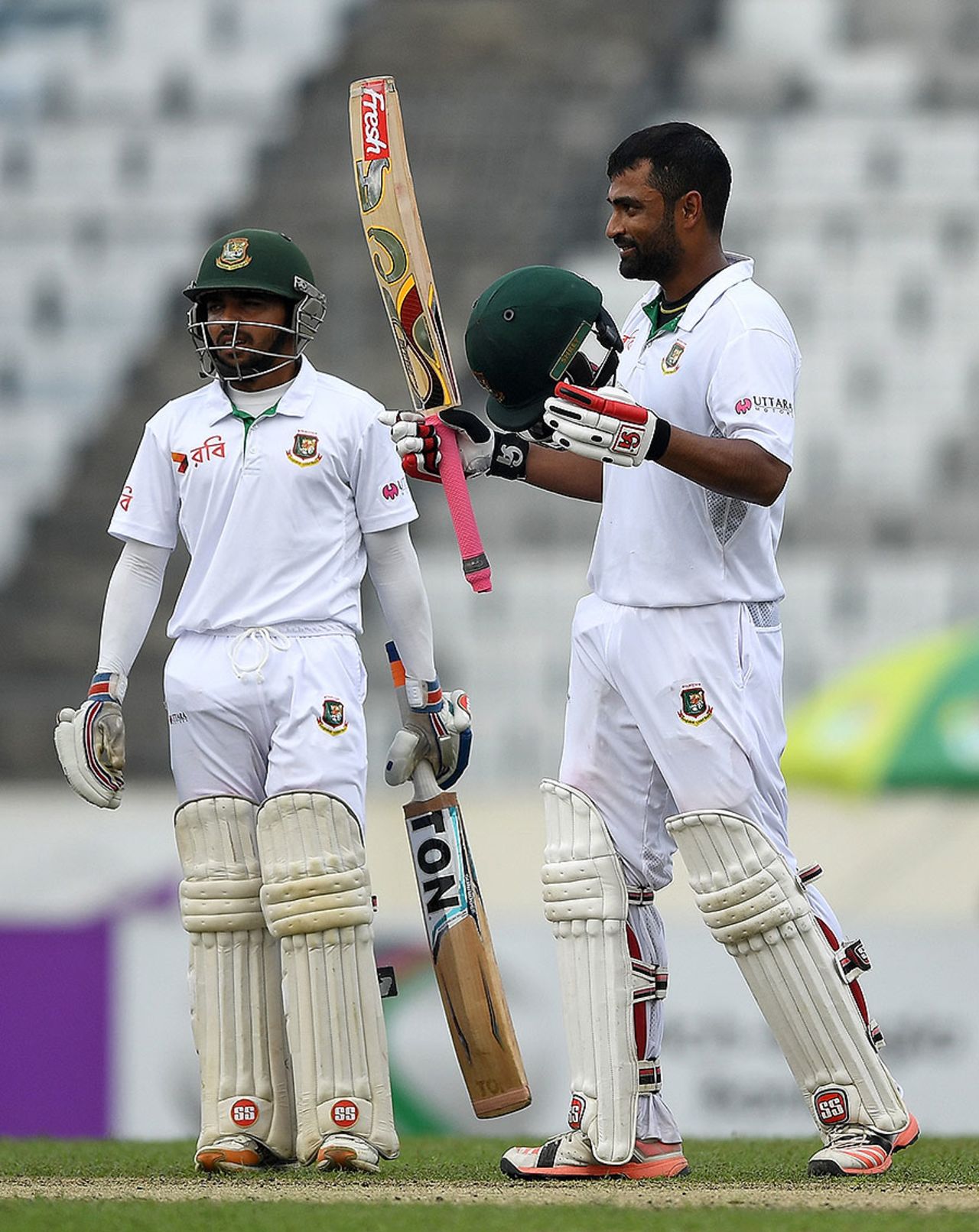 Tamim Iqbal brought up his third Test century against England, Bangladesh v England, 2nd Test, Mirpur, 1st day, October 28, 2016
