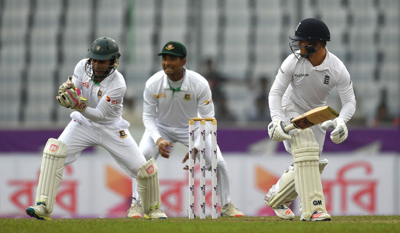 Ben Duckett was caught down the leg side, Bangladesh v England, 2nd Test, Mirpur, 1st day, October 28, 2016