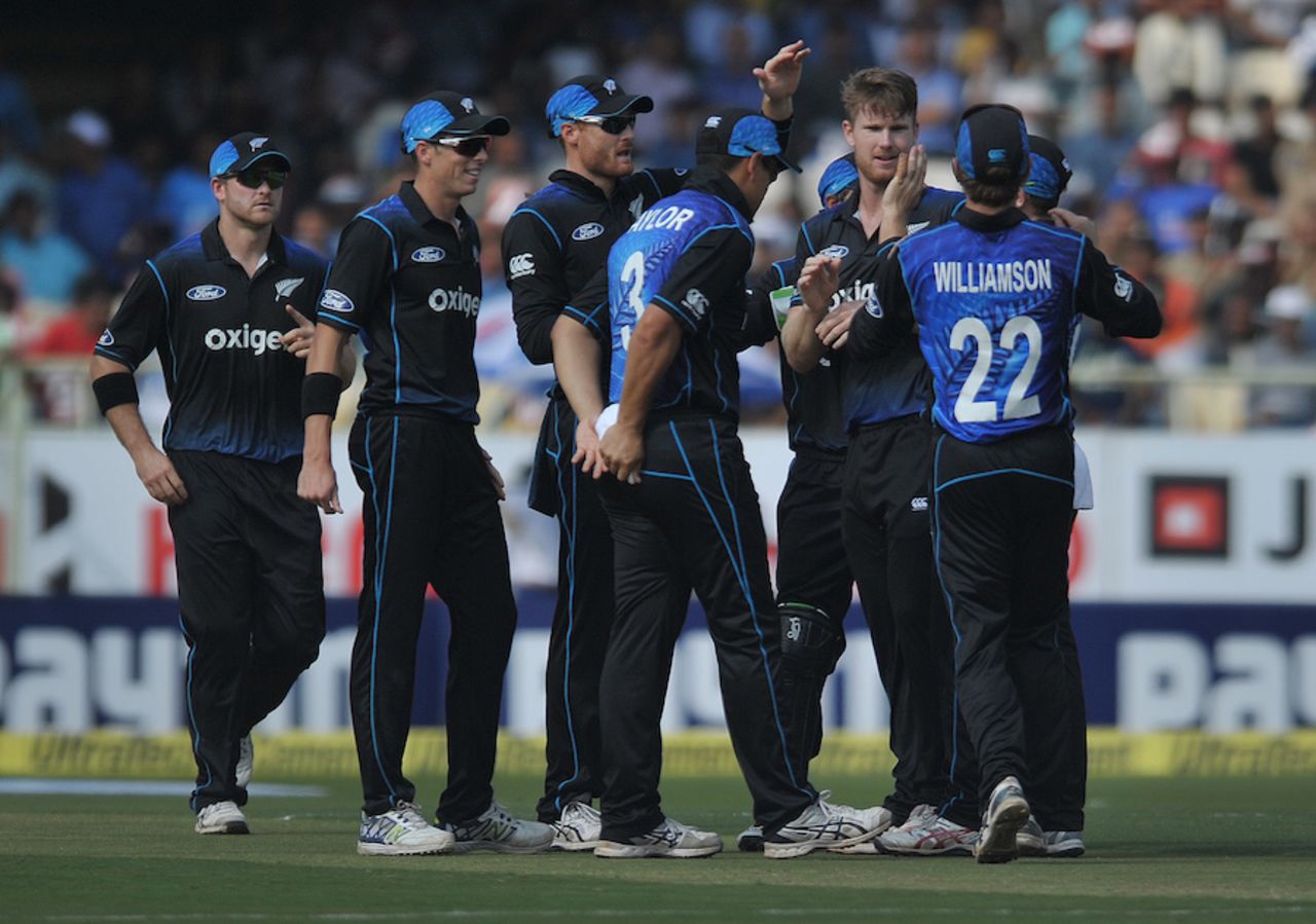 James Neesham broke the opening stand, India v New Zealand, 5th ODI, Visakhapatnam, October 29, 2016