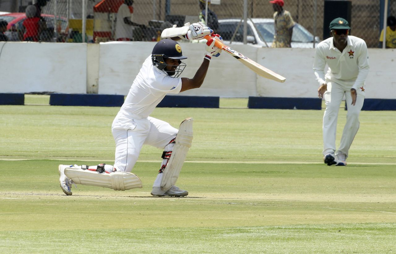 Kaushal Silva drives elegantly, Zimbabwe v Sri Lanka, 1st Test, Harare, 1st day, October 29, 2016