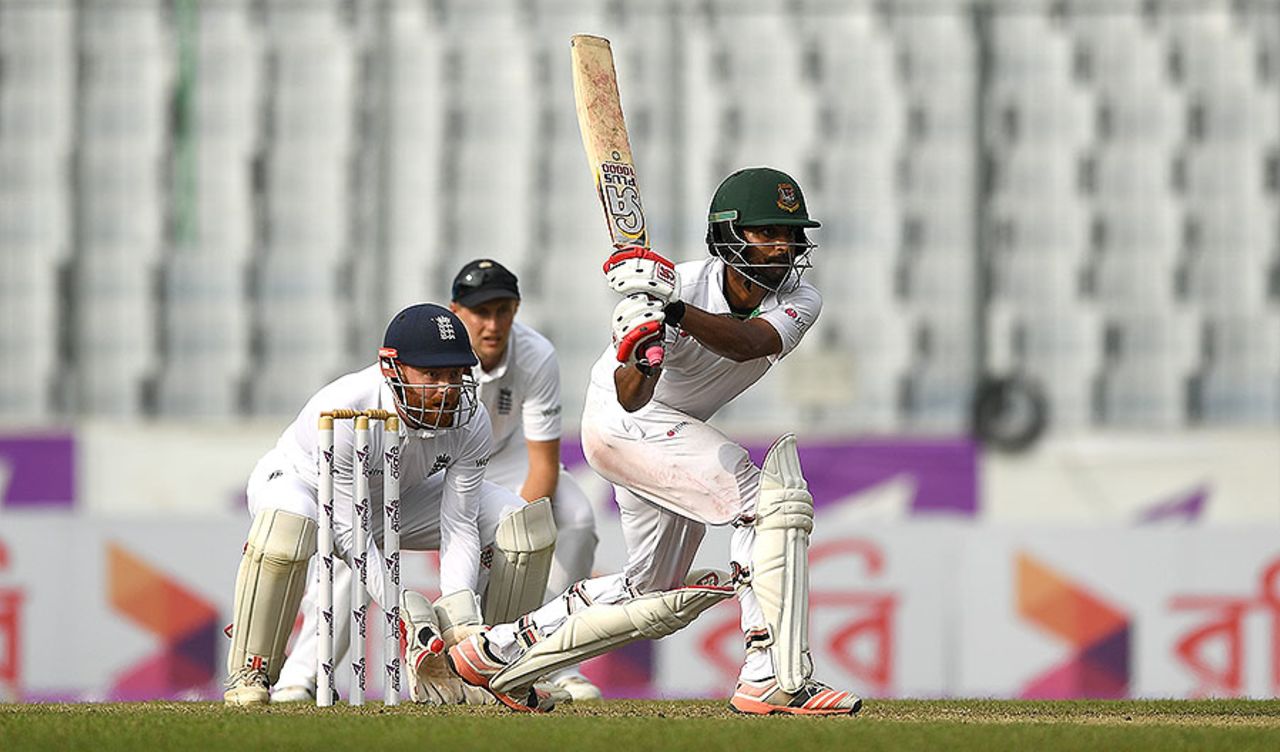 Tamim Iqbal started with intent in a brisk 40 from 47 balls, Bangladesh v England, 2nd Test, Mirpur, 2nd day, October 29, 2016