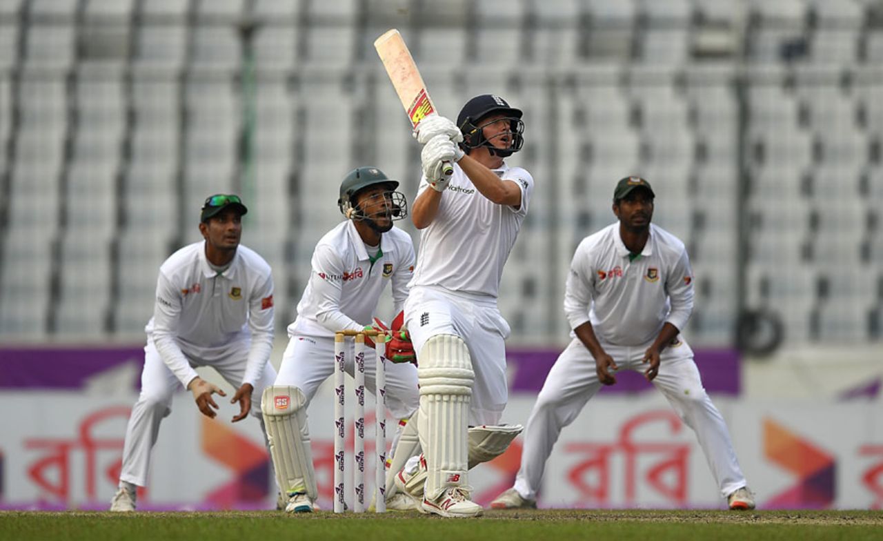 Gary Ballance picked out mid-off with a horrid shot, Bangladesh v England, 2nd Test, Mirpur, 3rd day, October 30, 2016