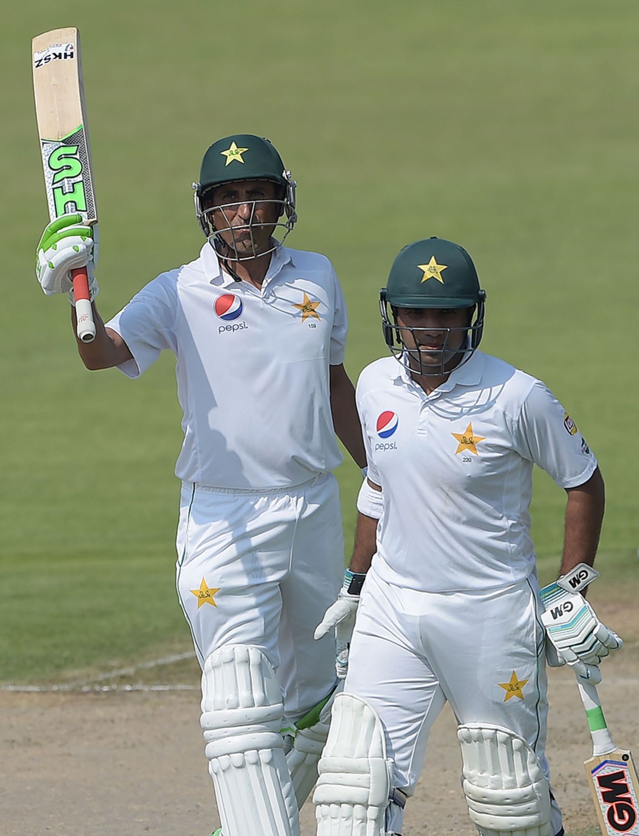 Younis Khan and Sami Aslam shared a 106-run partnership, Pakistan v West Indies, 3rd Test, Sharjah, 1st day, October 30, 2016