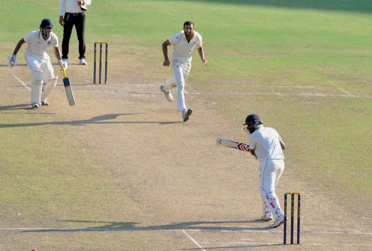 B Anirudh steers the ball into the off side, Himachal Pradesh v Hyderabad, Ranji Trophy Group C, Guwahati, 4th day, October 30, 2016