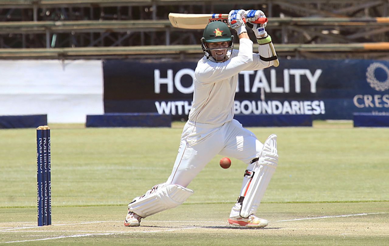 Malcolm Waller plays a flowing drive, Zimbabwe v Sri Lanka, 1st Test, Harare, 3rd day, October 31, 2016