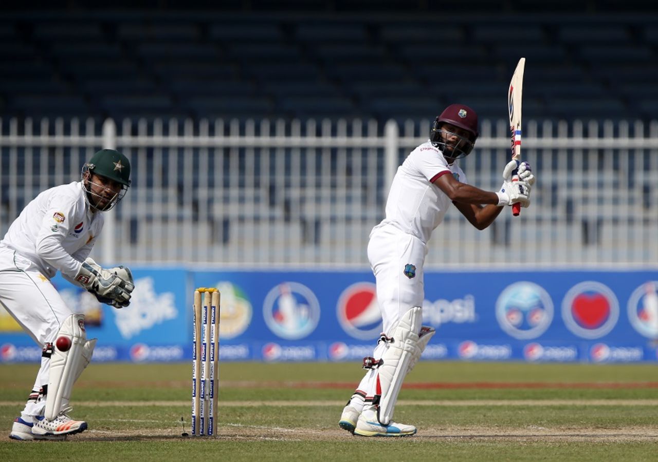 Devendra Bishoo flicks the ball behind square, Pakistan v West Indies, 3rd Test, Sharjah, 3rd day, November 1, 2016