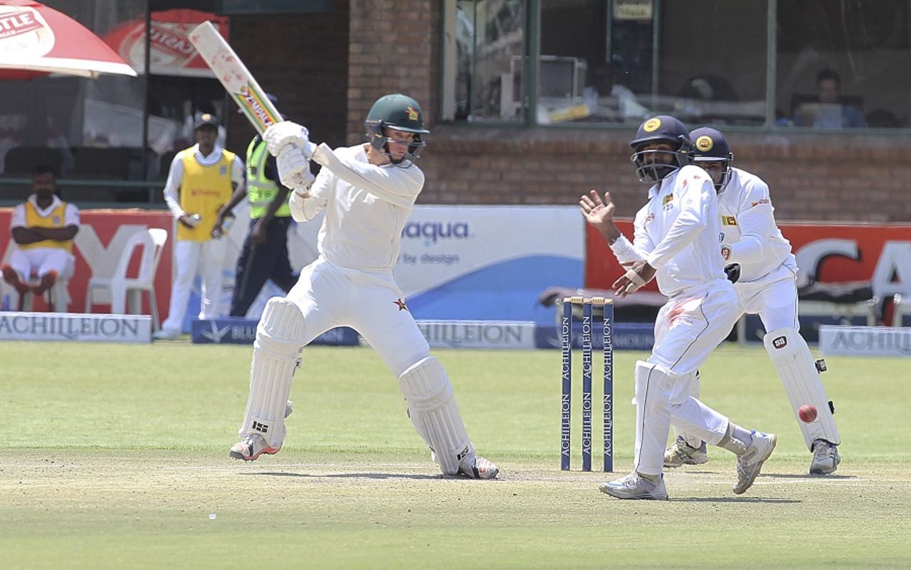 Sean Williams slaps one away, Zimbabwe v Sri Lanka, 1st Test, Harare, 5th day, November 2, 2016