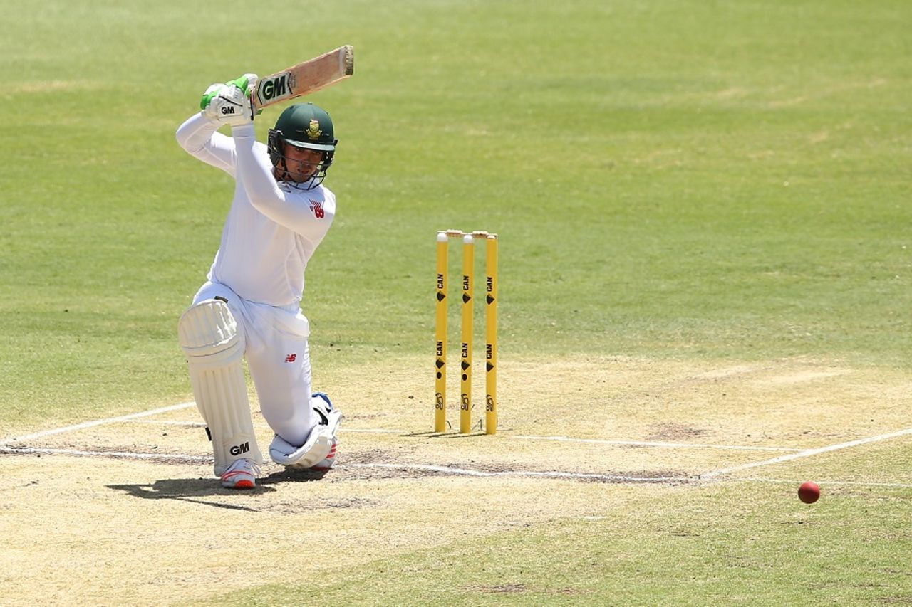 Quinton de Kock drives through the off side, Australia v South Africa, 1st Test, Perth, 4th day, November 6, 2016