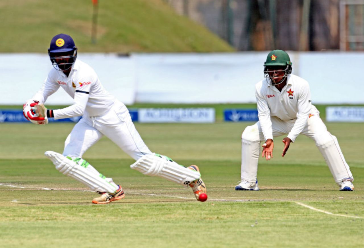 Upul Tharanga eases the ball through the off side en route his sixth Test fifty,  Zimbabwe v Sri Lanka, 2nd Test, Harare, 1st day, November 6, 2016