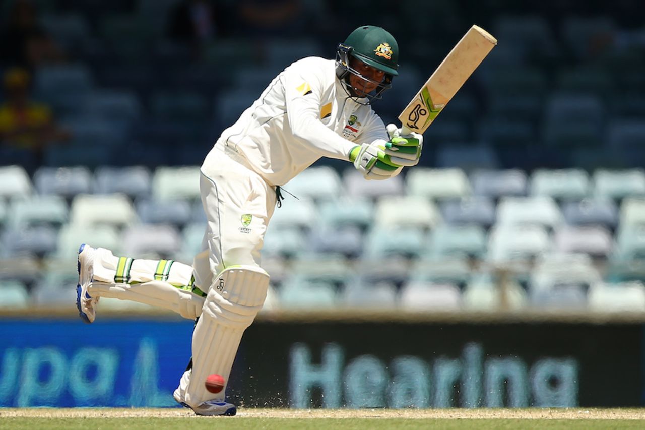 Usman Khawaja plays the flick, Australia v South Africa, 1st Test, Perth, 5th day, November 7, 2016