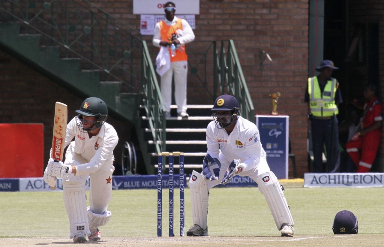 Craig Ervine flicks one away, Zimbabwe v Sri Lanka, 2nd Test, Harare, 3rd day, November 8, 2016