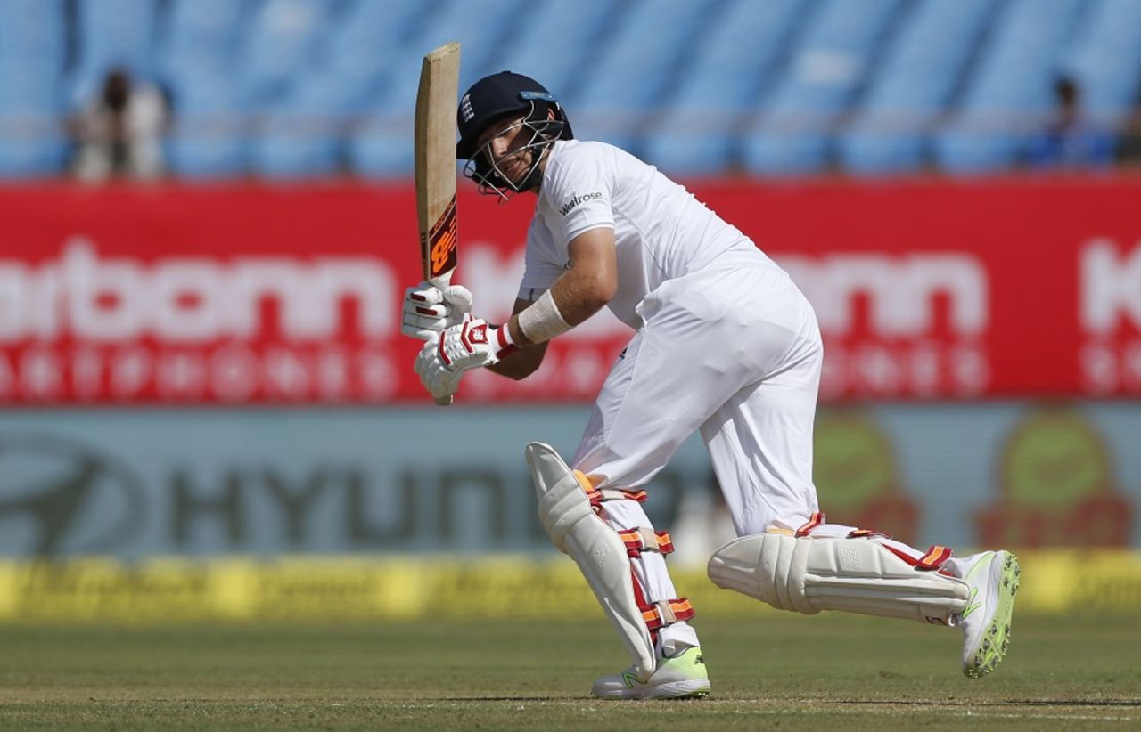 Joe Root flicks the ball to the leg side, India v England, 1st Test, Rajkot, 1st day, November 9, 2016