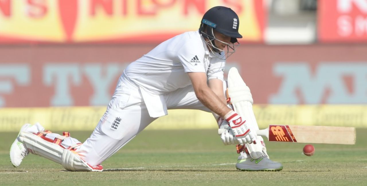 Joe Root executes the reverse sweep, India v England, 1st Test, Rajkot, 1st day, November 9, 2016
