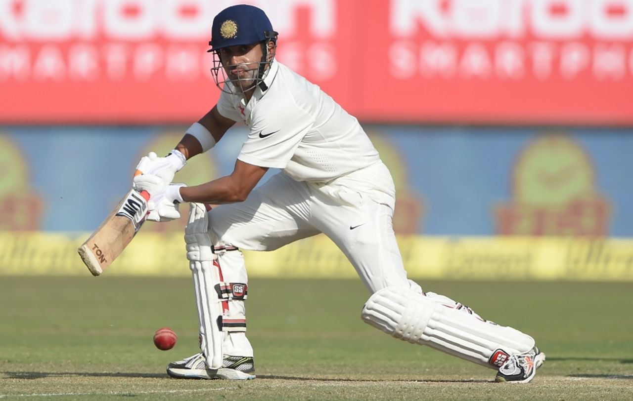 Gautam Gambhir plays through the off side, India v England, 1st Test, Rajkot, 2nd day, November 10, 2016