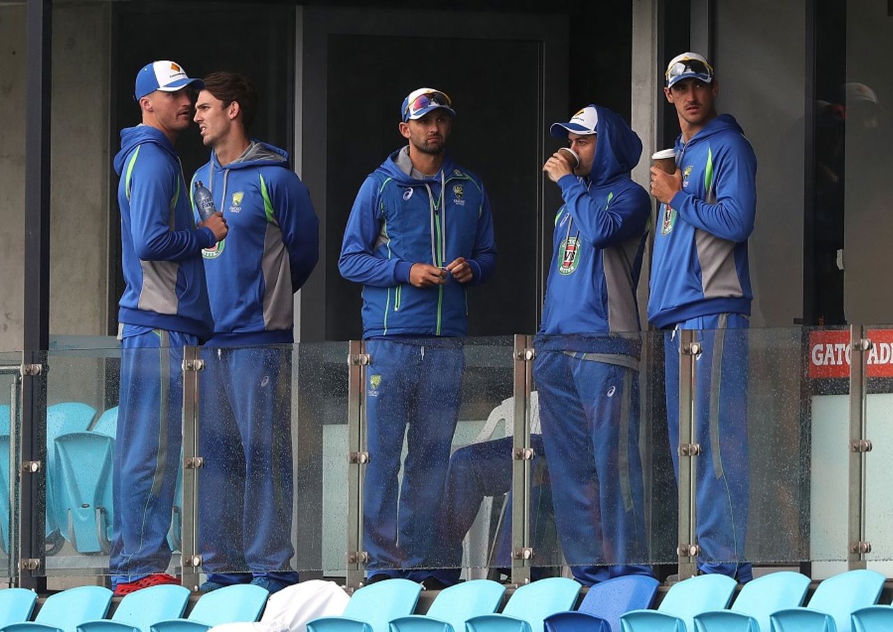 Rain kept the Australian players indoors, Australia v South Africa, 2nd Test, Hobart, 2nd day, November 13, 2016