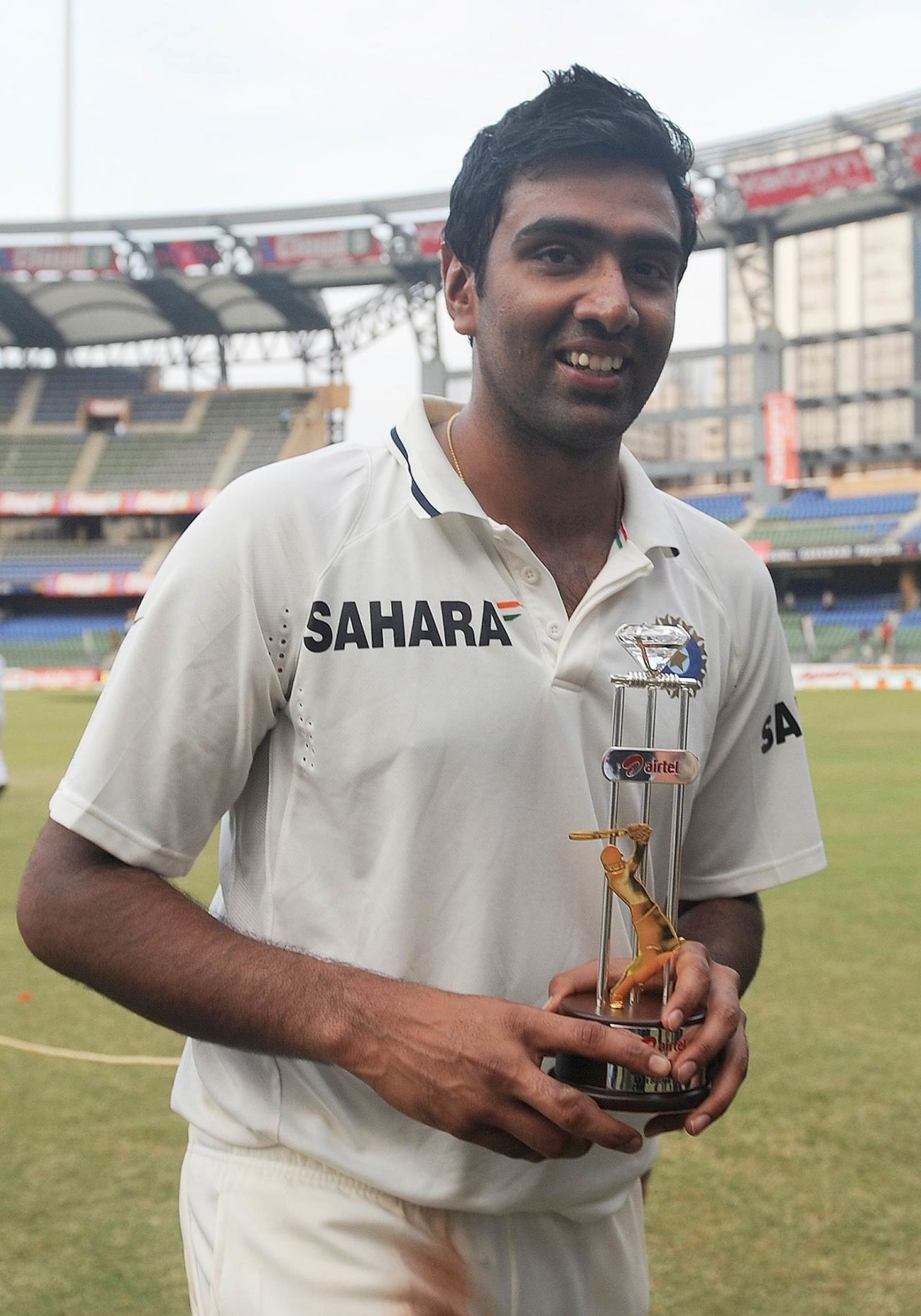 R Ashwin walks off with his Man-of-the-Series award, India v West Indies, 3rd Test, Mumbai, 5th day, November 26, 2011 