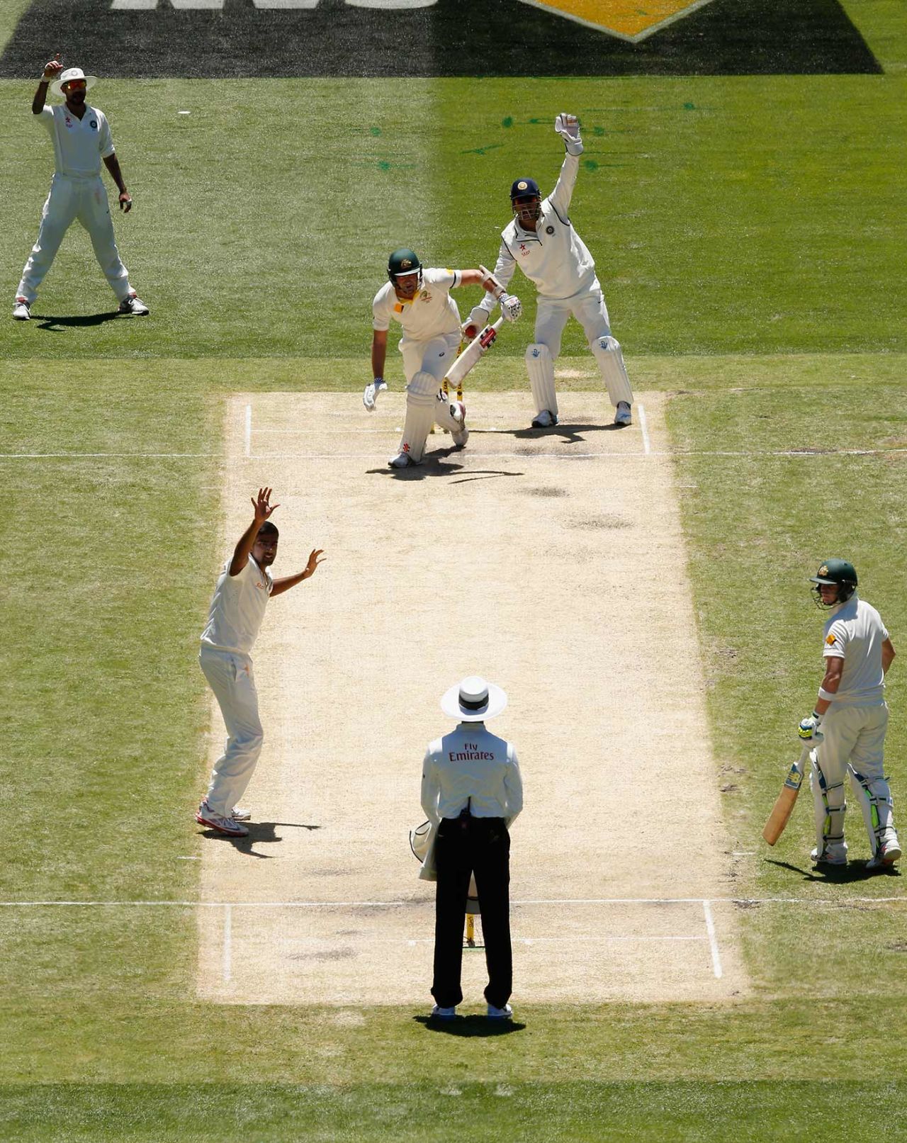 R Ashwin appeals for the wicket of Shane Watson, Australia v India, 3rd Test, Melbourne, day two, December 27, 2014
