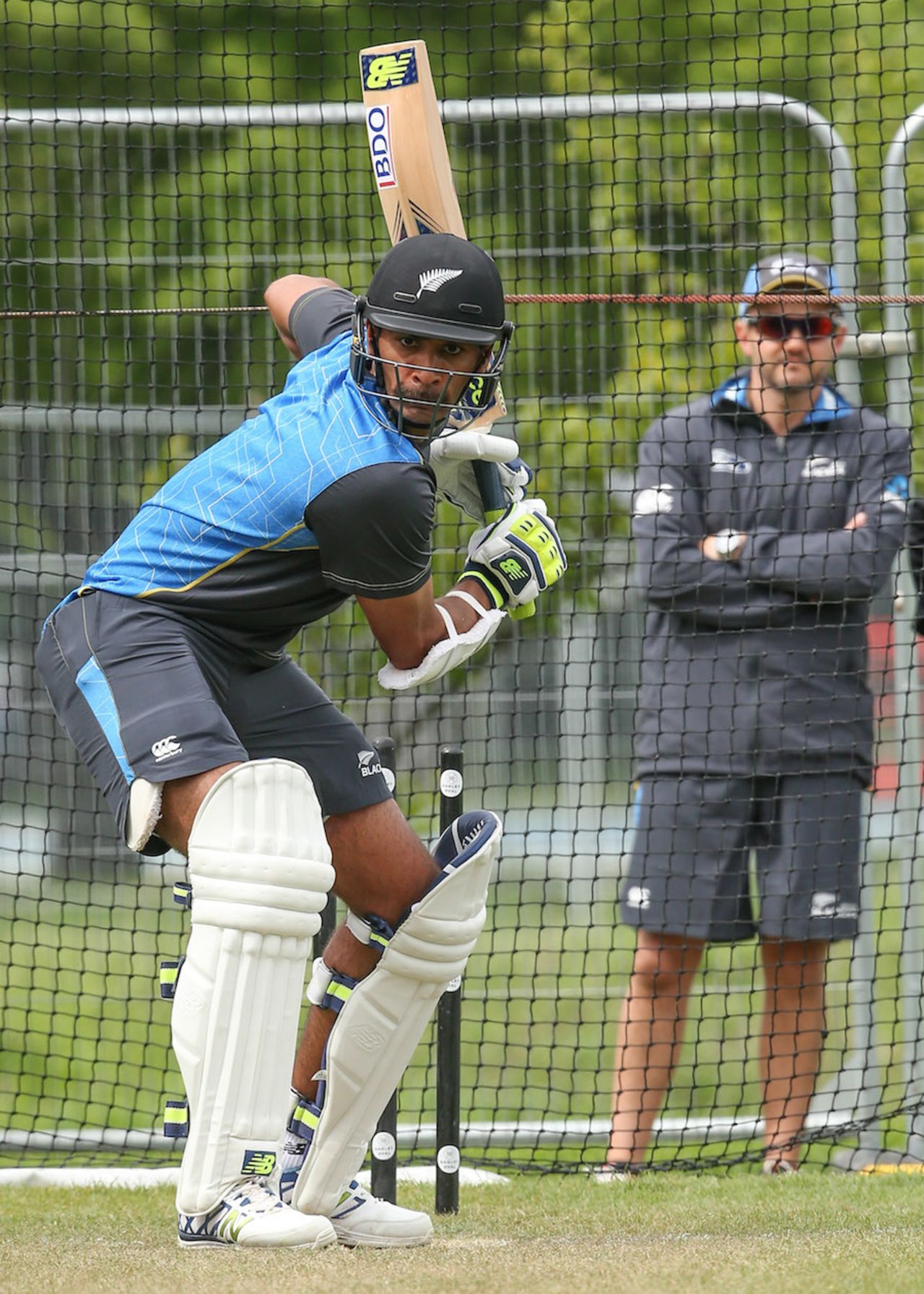Jeet Raval practises ahead of his Test debut, Christchurch, November 16, 2016