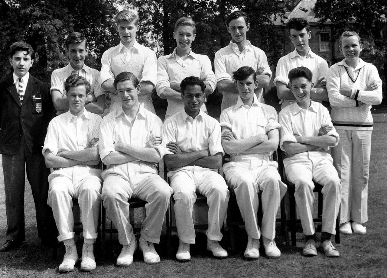 Novelist and poet Zulfikar Ghose (sitting, third from left) at school