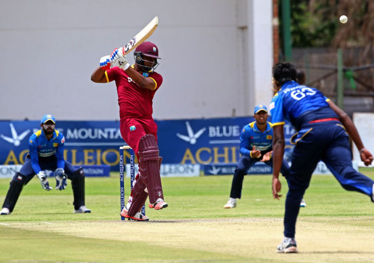 Evin Lewis punches down the ground, Sri Lanka v West Indies, Zimbabwe tri-series, Harare, November 16, 2016