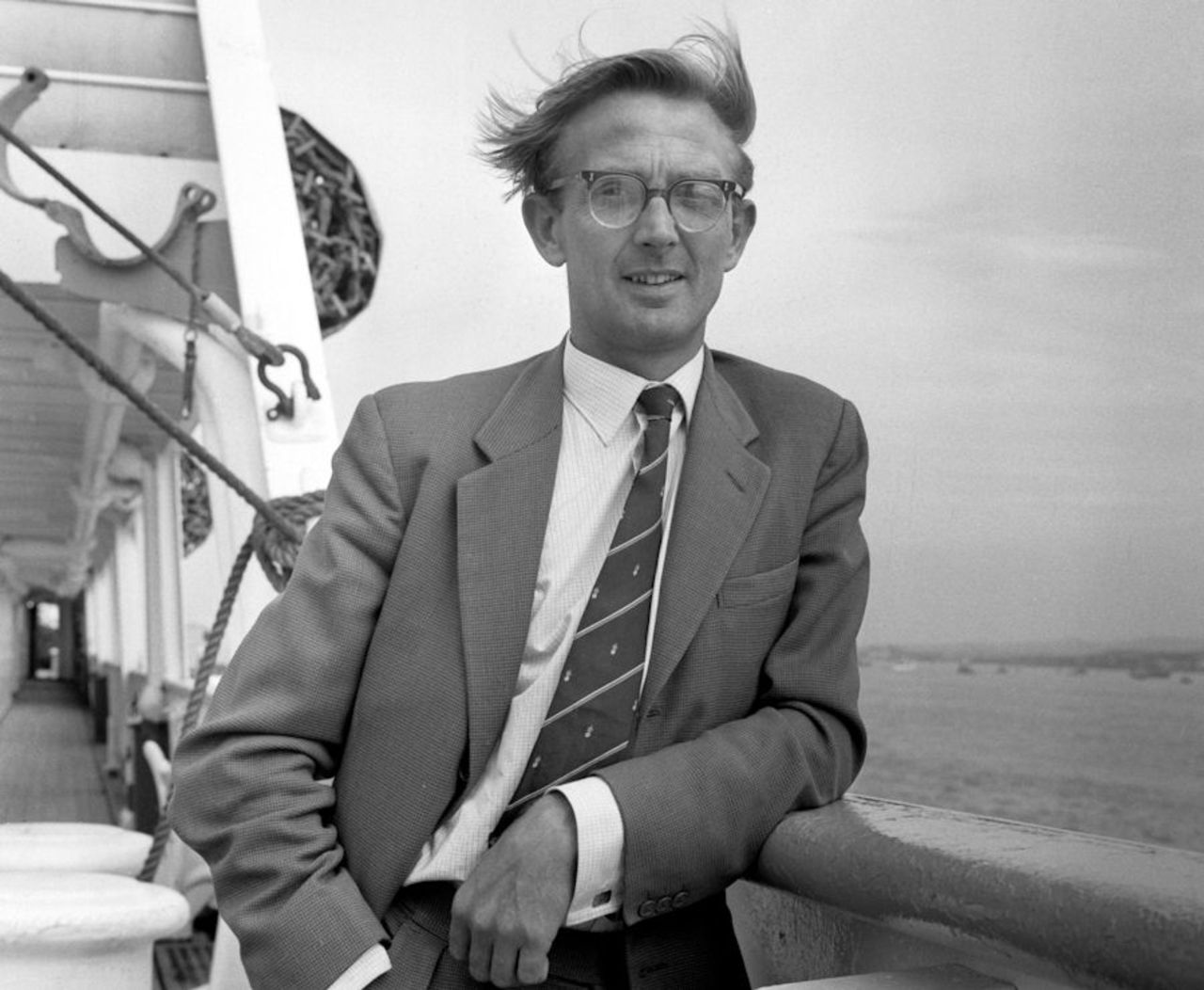 Leo Harrison, Hampshire wicketkeeper, on arrival at Tilbury from a coaching tour to Buenos Aires, where he underwent an emergency operation for appendicitis