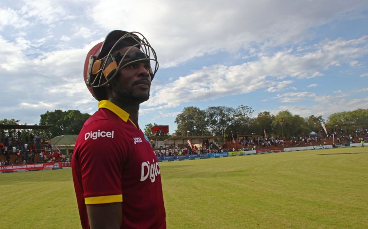 Jonathan Carter looks forlorn after the tied match, Zimbabwe v West Indies, tri-nation series, Bulawayo, November 19, 2016