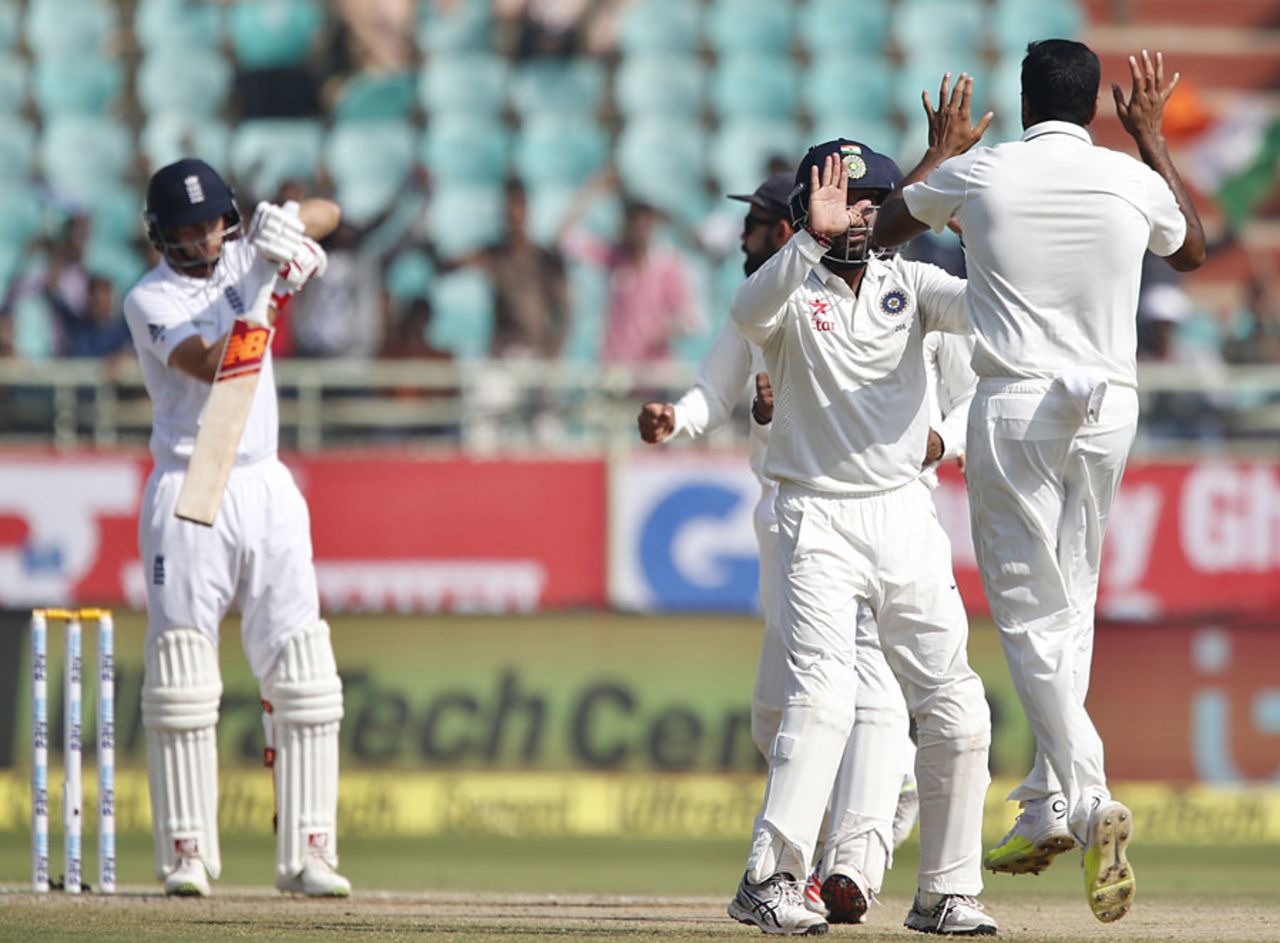Joe Root calls for a review after being given caught behind, India v England, 2nd Test, Visakhapatnam, 5th day, November 21, 2016