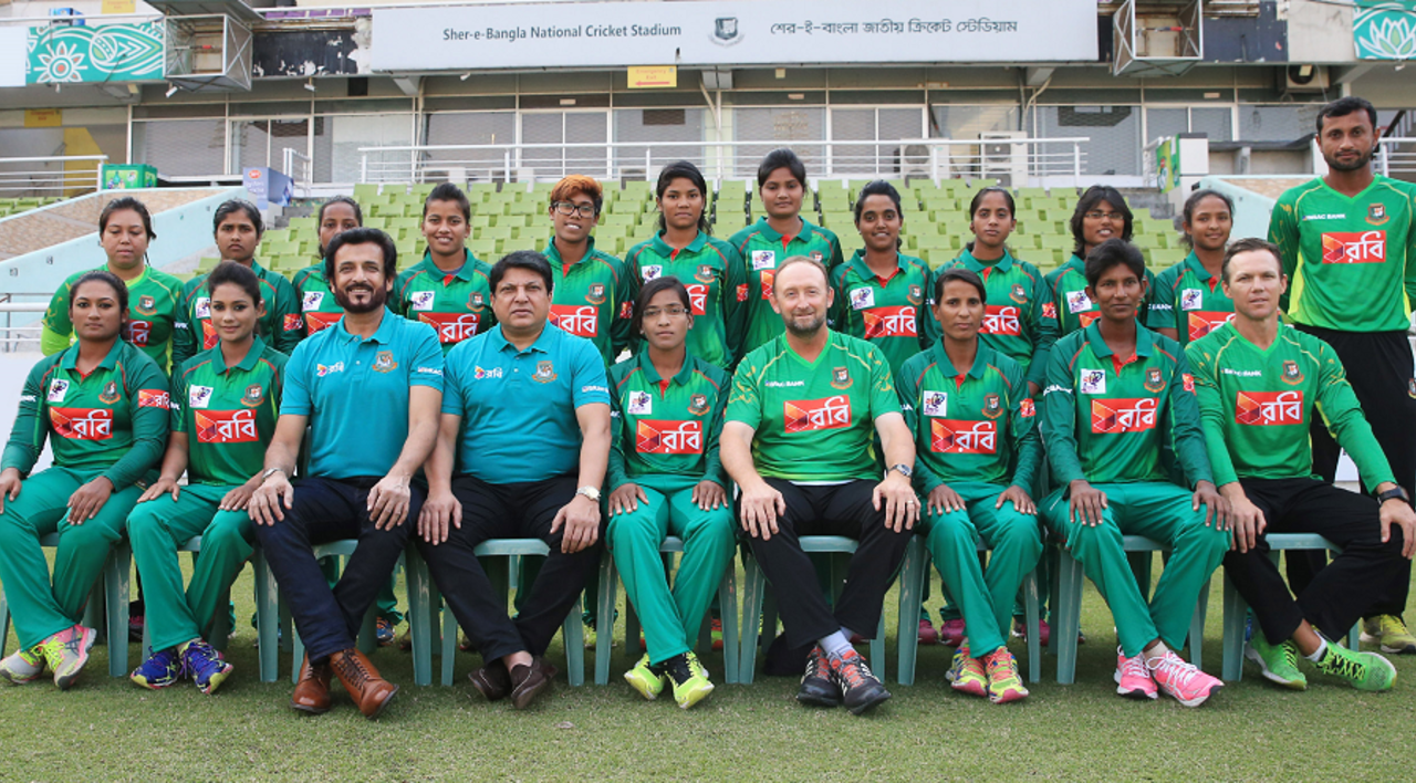 Bangladesh Women's team for Asian Cricket Championship posing with their support staff, Dhaka, November 23, 2016