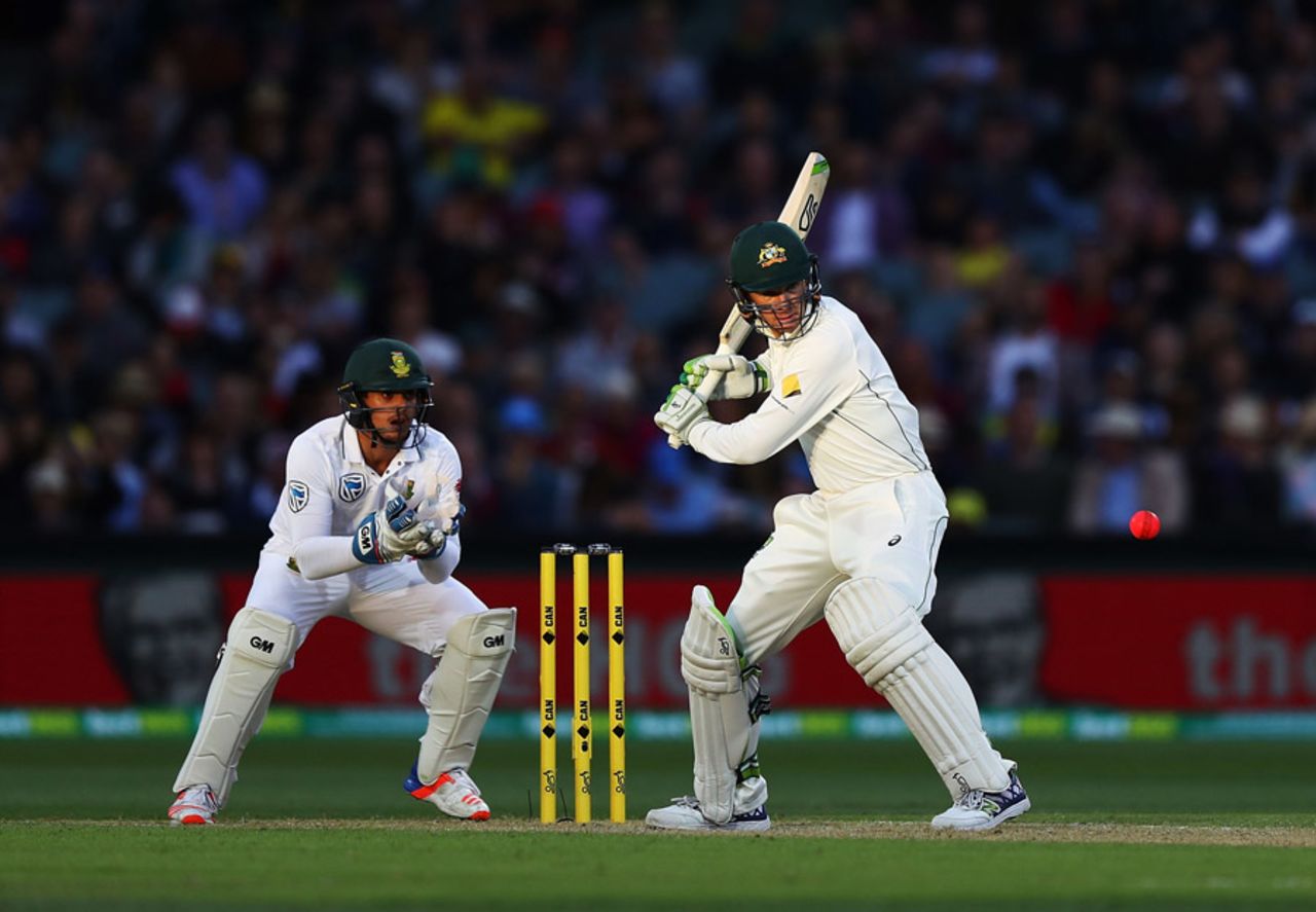 Peter Handscomb shapes to cut, Australia v South Africa, 3rd Test, Adelaide, 2nd day, November 25, 2016