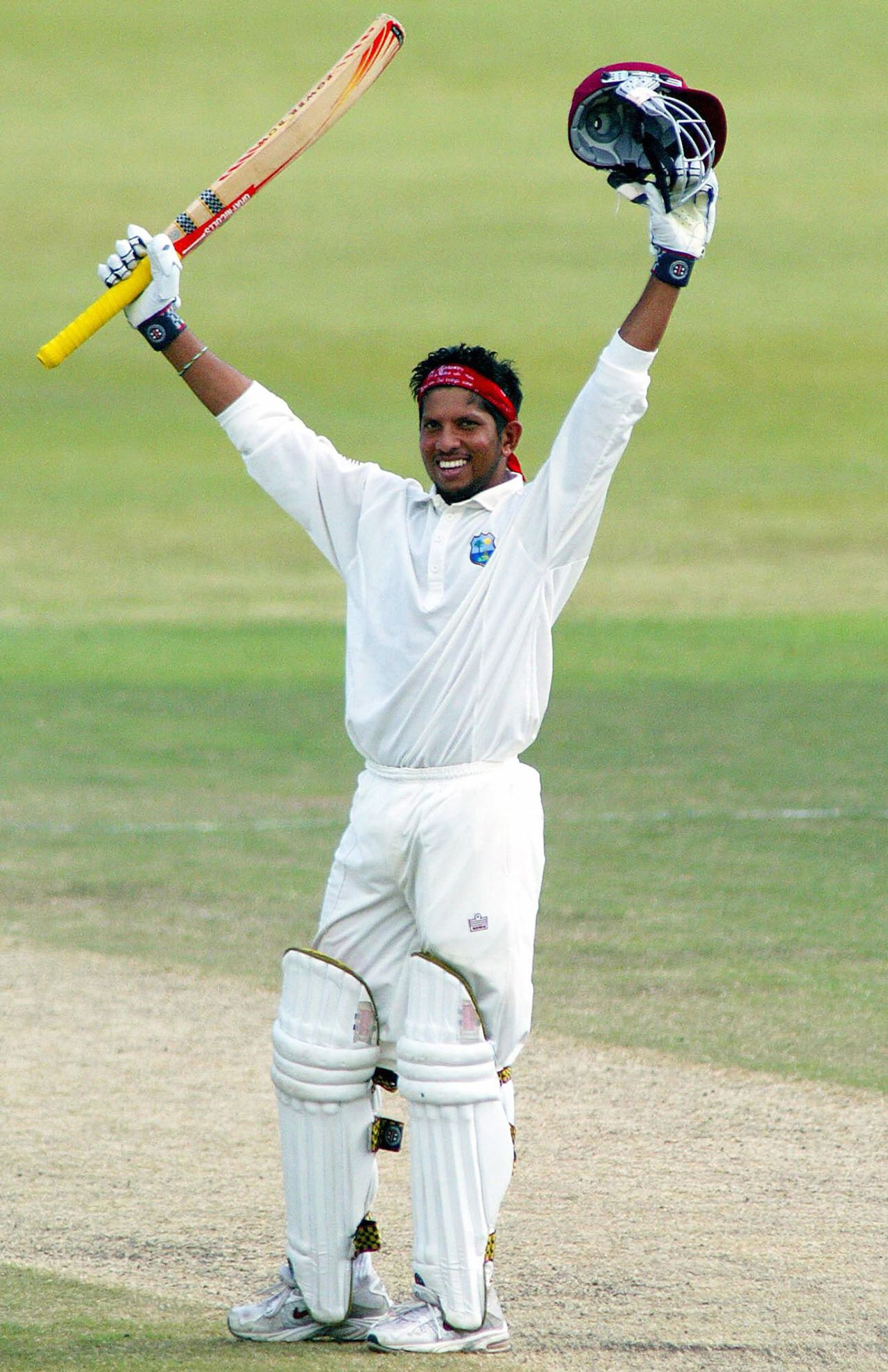 Ramnaresh Sarwan celebrates his hundred, South Africa v West Indies, 2nd Test, Durban, 4th day, December 29, 2003