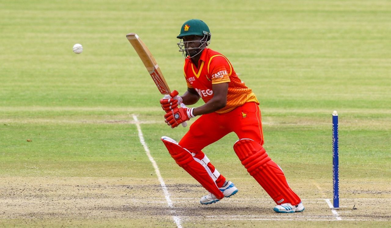 Donald Tiripano added 38 for the eighth wicket with Sikandar Raza, Zimbabwe v West Indies, tri-series, Bulawayo, November 25, 2016