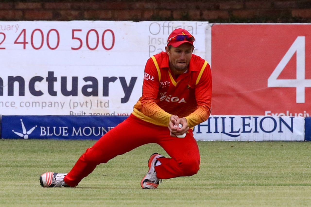 Craig Ervine takes a catch at long-off, Zimbabwe v West Indies, 6th tri-series ODI, Bulawayo, November 25, 2016