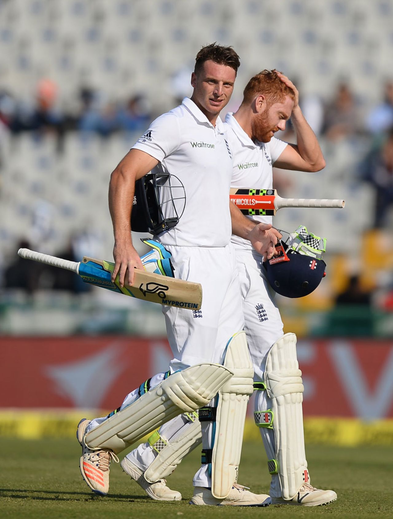 Jos Buttler and Jonny Bairstow steadied England with a partnership until tea, India v England, 3rd Test, Mohali, 1st day, November 26, 2016