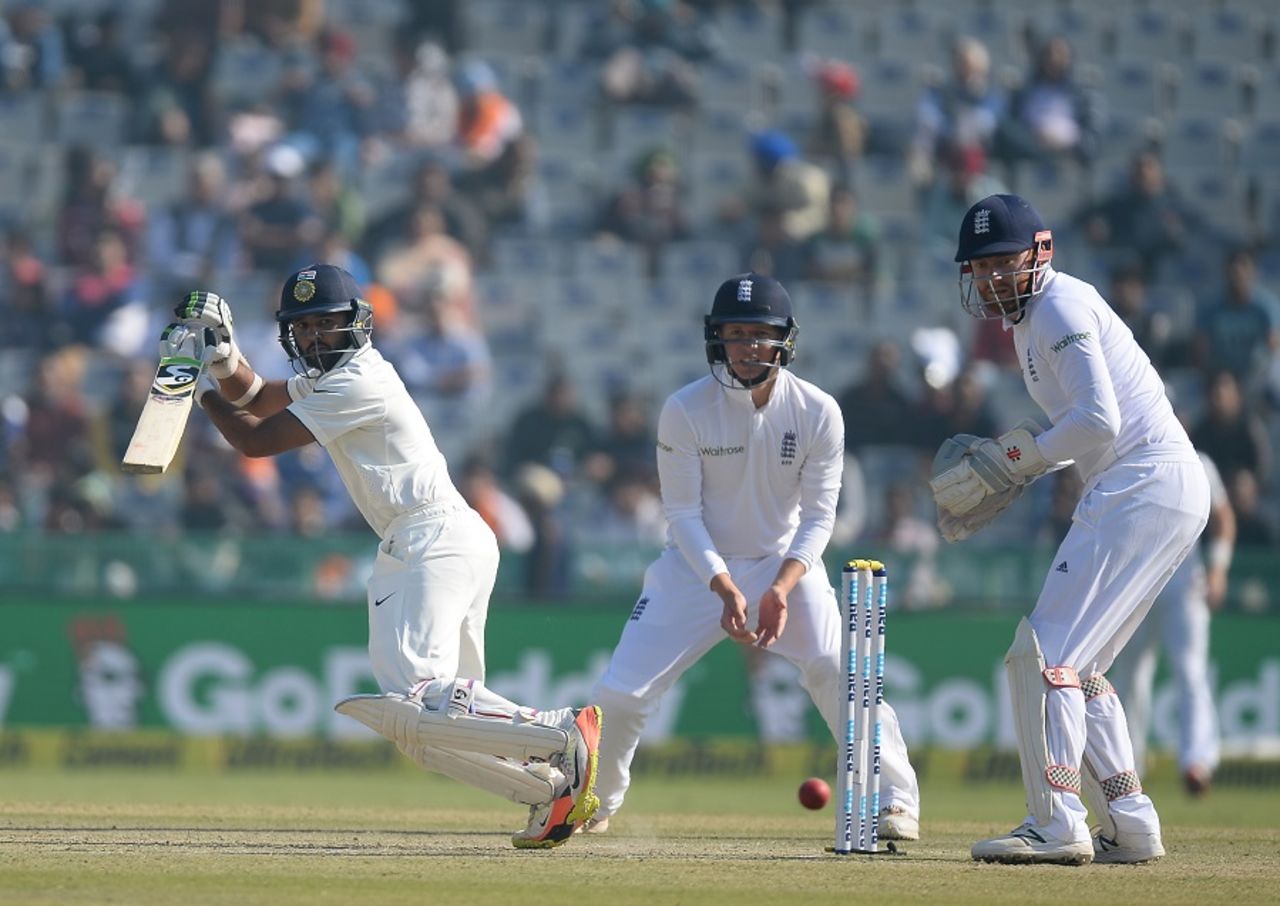 Parthiv Patel carves the ball square, India v England, 3rd Test, Mohali, 2nd day, November 27, 2016