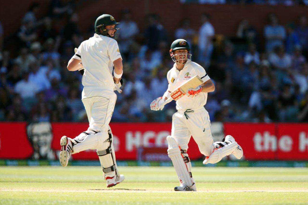 Matt Renshaw and David Warner put on 64 for the first wicket, Australia v South Africa, 3rd Test, Adelaide, 4th day, November 27, 2016