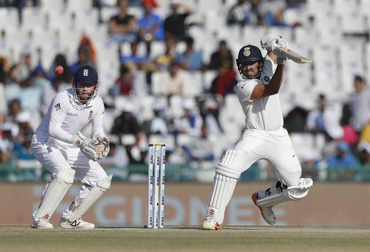 Karun Nair was run out for four on his Test debut, India v England, 3rd Test, Mohali, 2nd day, November 27, 2016