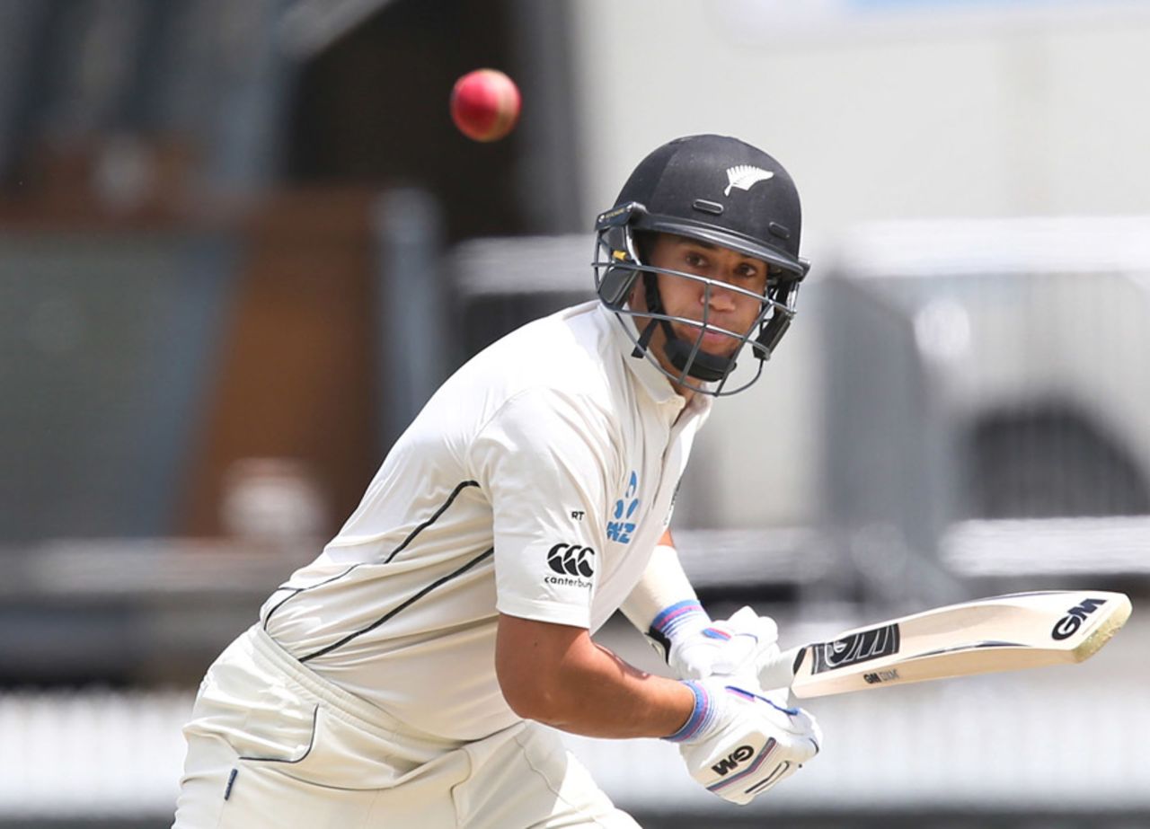 Ross Taylor looks on after hitting into the off side, New Zealand v Pakistan, 2nd Test, Hamilton, 4th day, November 28, 2016