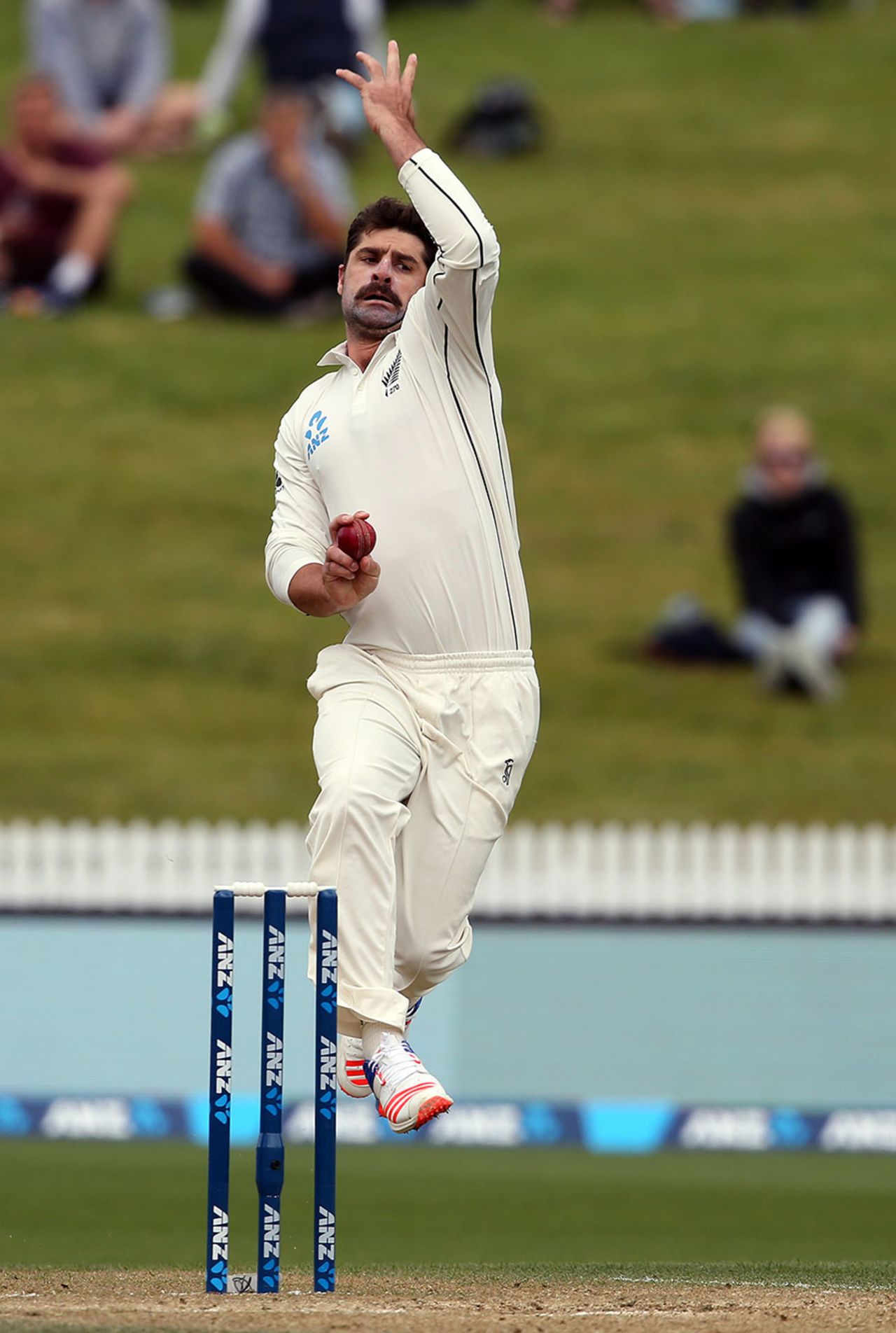 Colin de Grandhomme loads up, New Zealand v Pakistan, 2nd Test, Hamilton, 5th day, November 29, 2016